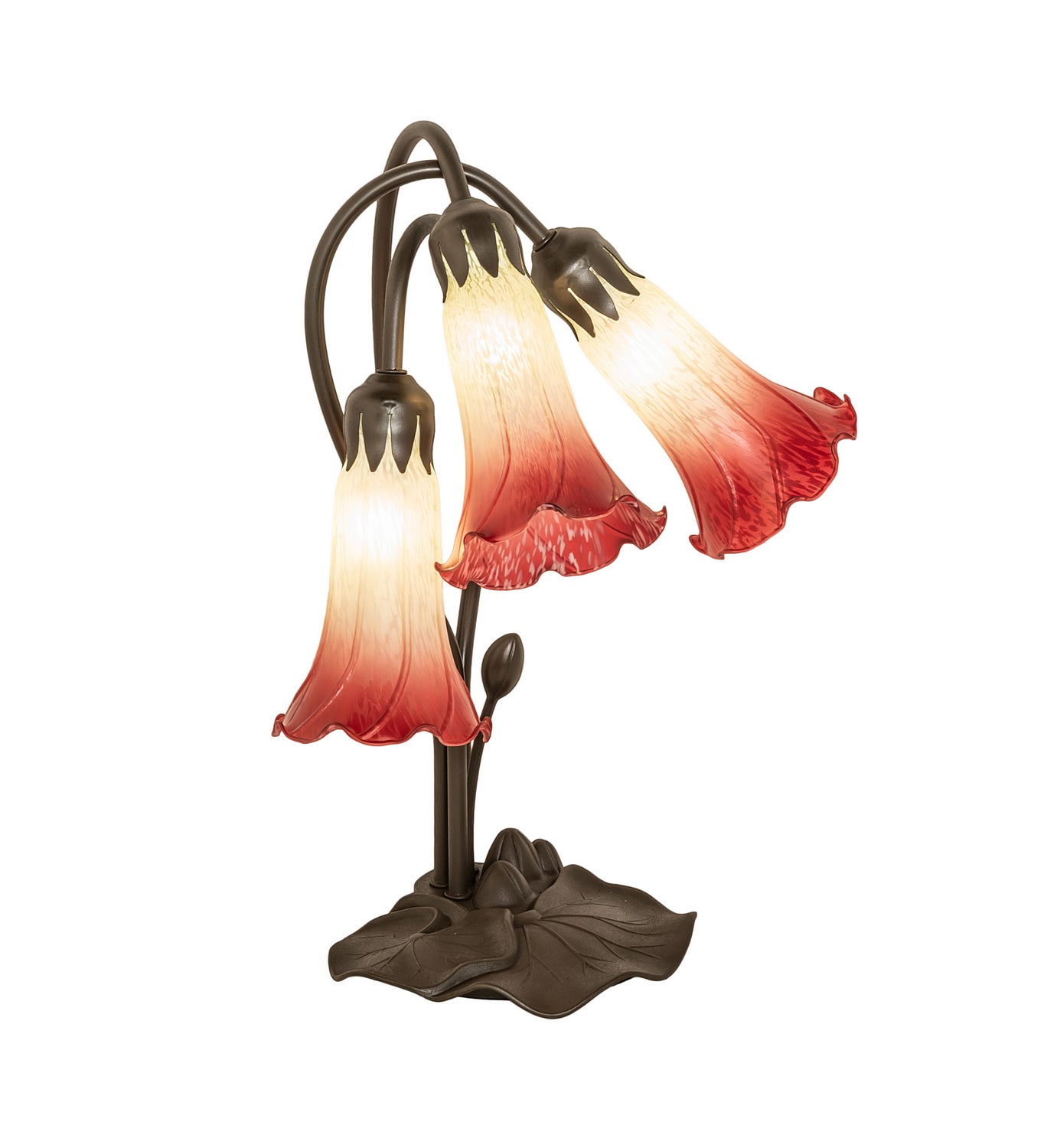 Meyda Tiffany - 251682 - Three Light Table Lamp - Seafoam/Cranberry - Mahogany Bronze