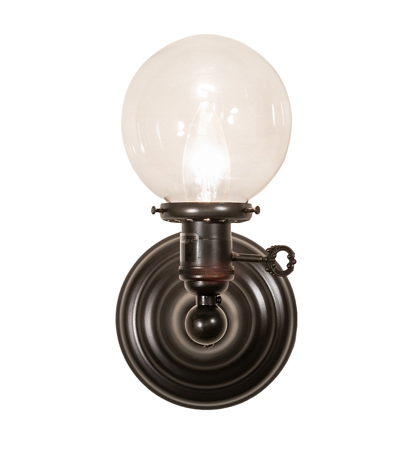 Meyda Tiffany - 253879 - One Light Wall Sconce - Revival Globe - Craftsman Brown On Brass