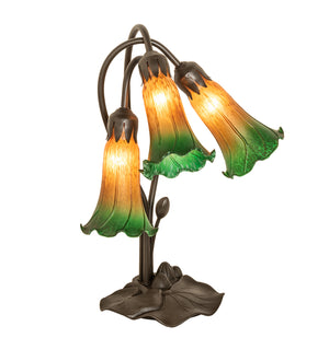 Meyda Tiffany - 254243 - Three Light Table Lamp - Amber/Green - Mahogany Bronze