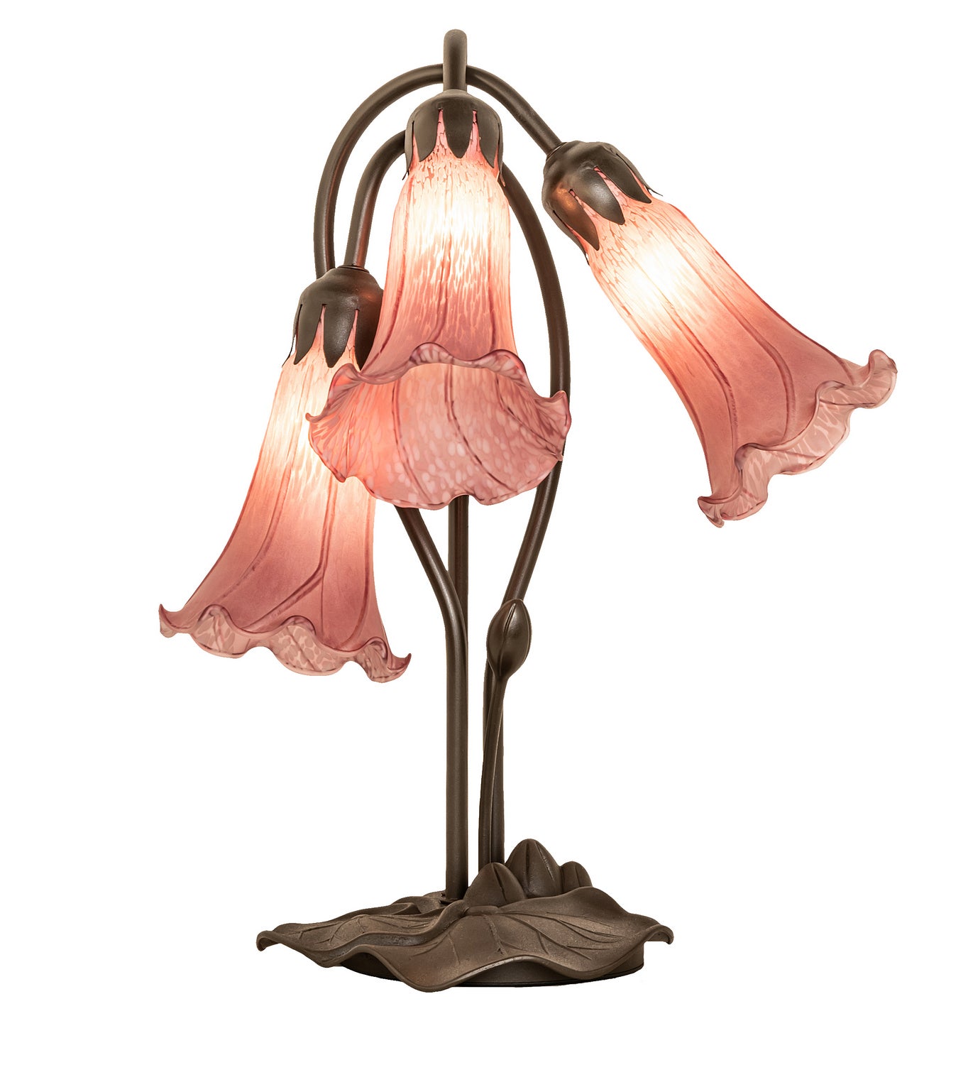 Meyda Tiffany - 254357 - Three Light Table Lamp - Lavender Pond Lily - Mahogany Bronze