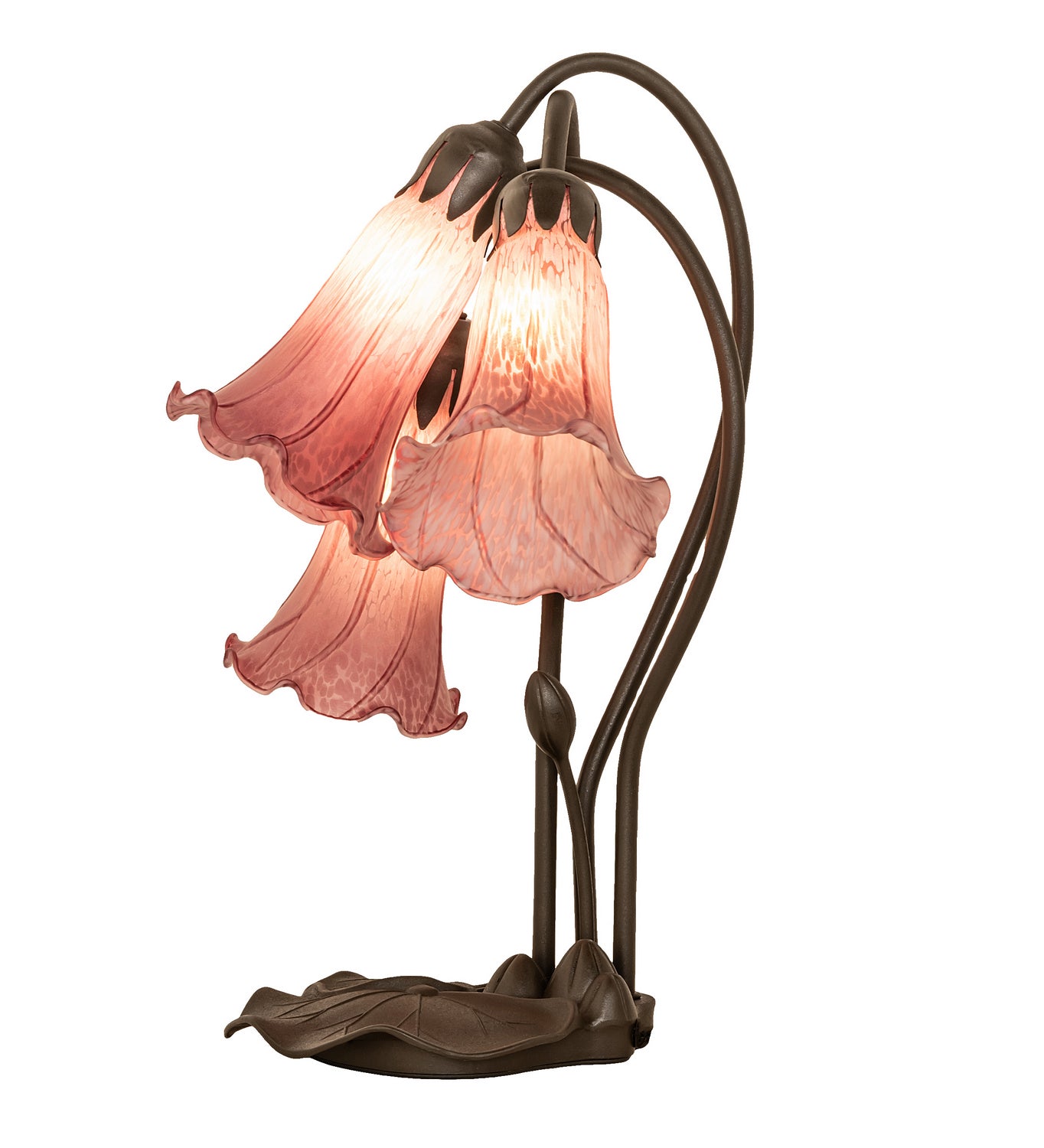 Meyda Tiffany - 254357 - Three Light Table Lamp - Lavender Pond Lily - Mahogany Bronze