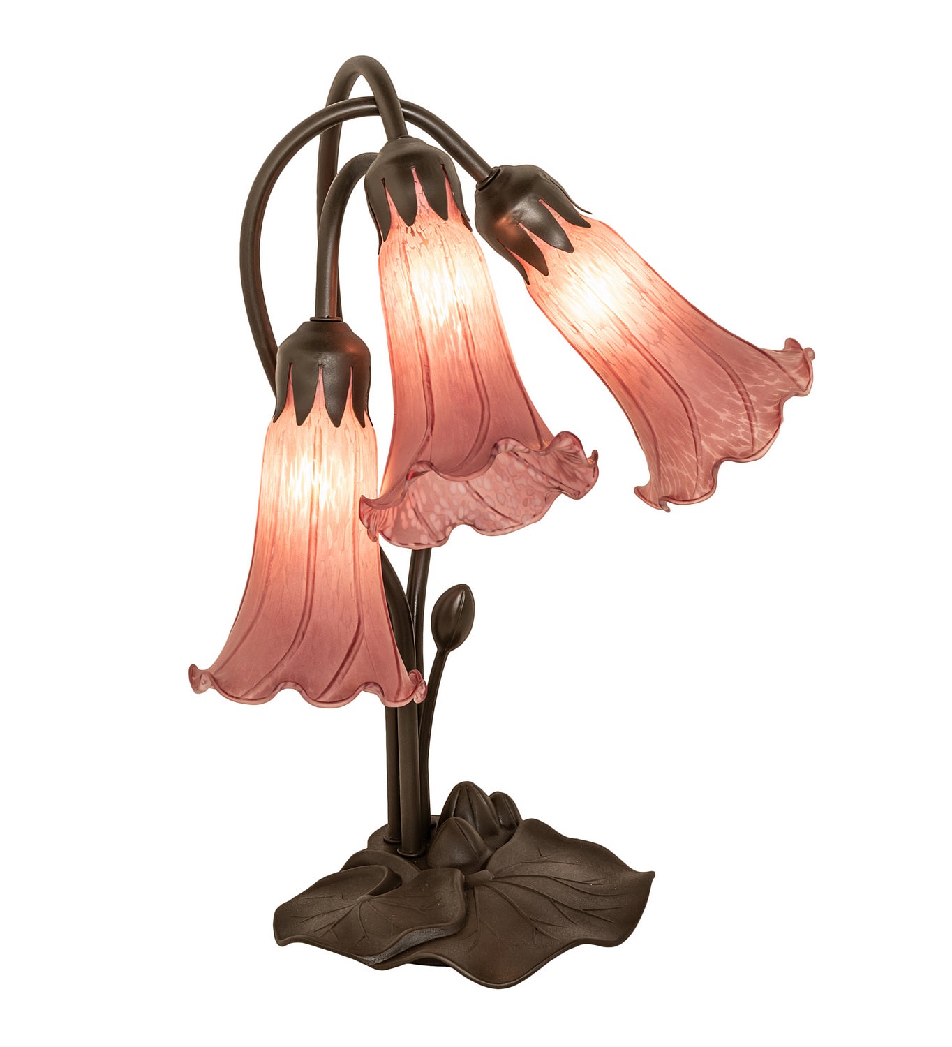 Meyda Tiffany - 254357 - Three Light Table Lamp - Lavender Pond Lily - Mahogany Bronze