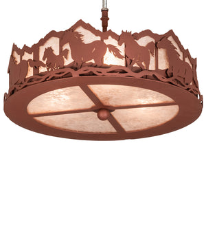 Meyda Tiffany - 254818 - LED Fan Light Fixture - Running Horses - Rust