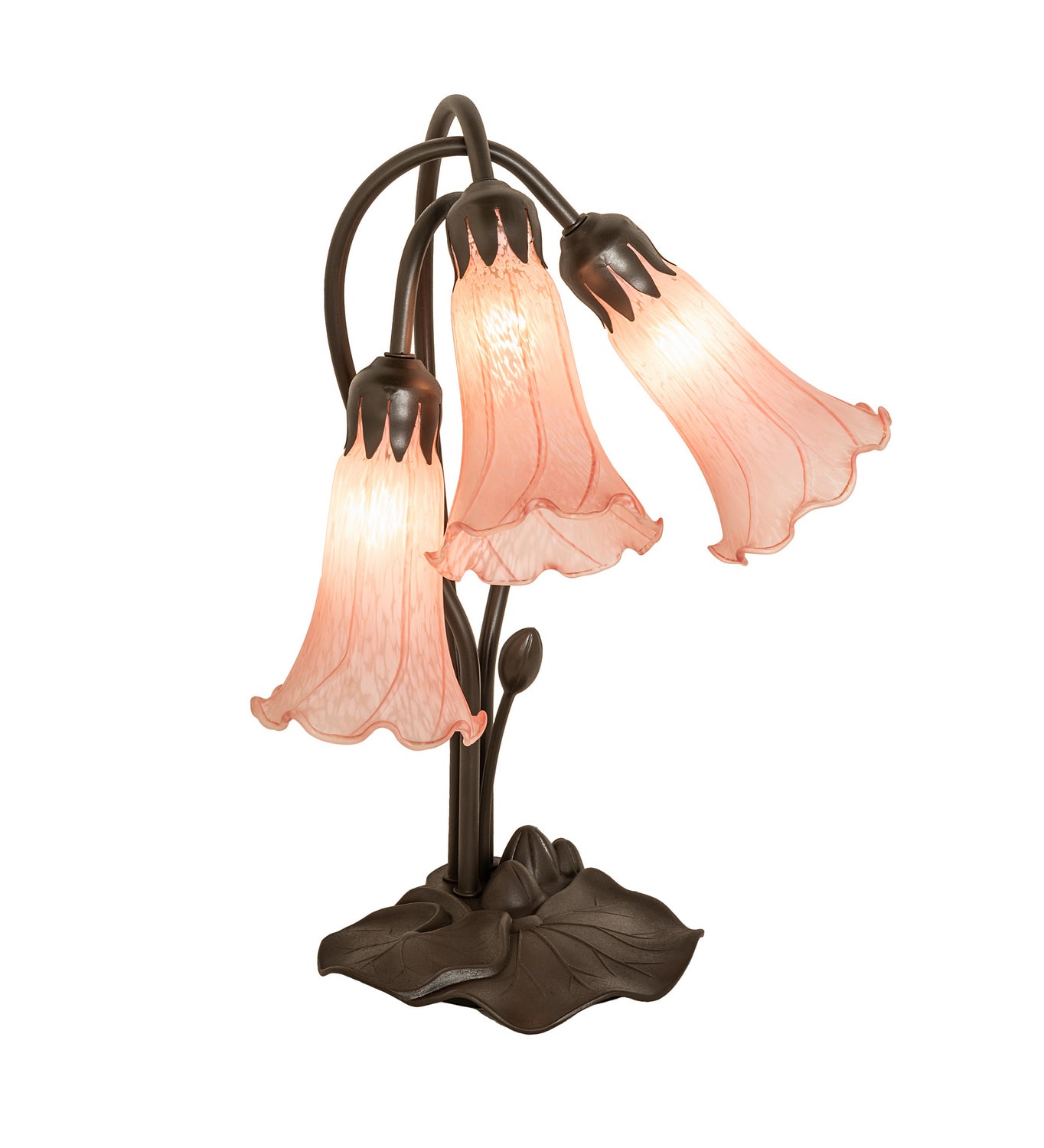 Meyda Tiffany - 98715 - Three Light Table Lamp - Pink - Mahogany Bronze