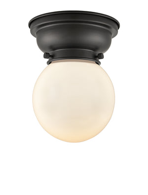 Innovations - 623-1F-BK-G201-6 - One Light Flush Mount - Franklin Restoration - Matte Black