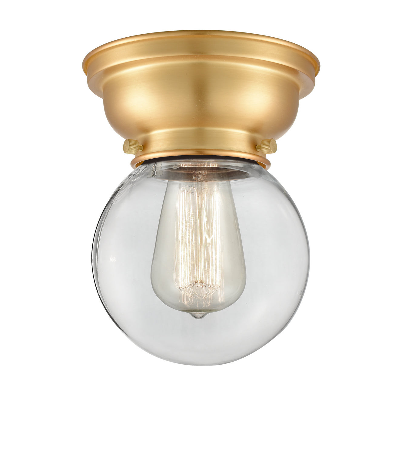 Innovations - 623-1F-SG-G202-6 - One Light Flush Mount - Franklin Restoration - Satin Gold