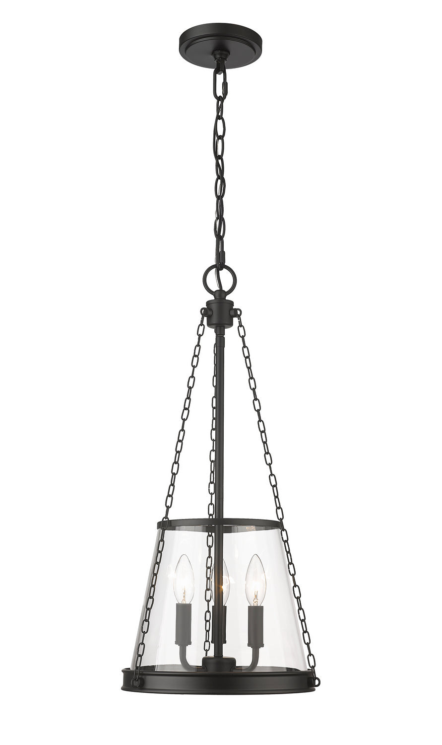 Z-Lite - 341P12-MB - Three Light Pendant - Prescott - Matte Black