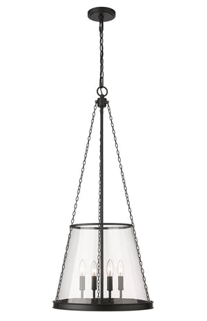 Z-Lite - 341P18-MB - Four Light Pendant - Prescott - Matte Black