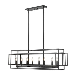 Z-Lite - 454-44L-MB - Eight Light Linear Chandelier - Titania - Matte Black