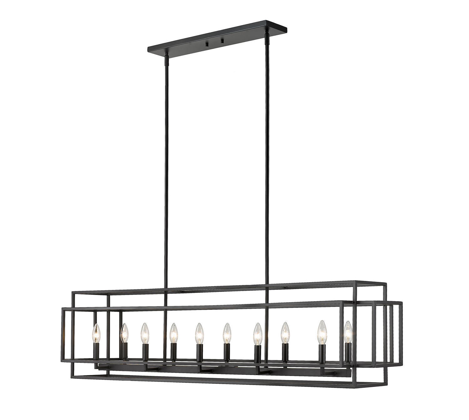 Z-Lite - 454-54L-MB - Ten Light Linear Chandelier - Titania - Matte Black