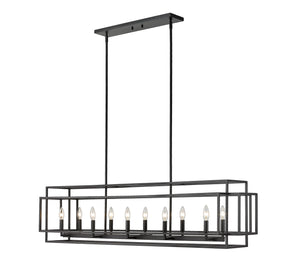 Z-Lite - 454-54L-MB - Ten Light Linear Chandelier - Titania - Matte Black