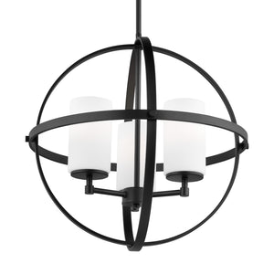 Generation Lighting. - 3124603-112 - Three Light Chandelier - Alturas - Midnight Black