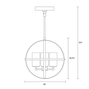 Generation Lighting. - 3124603-112 - Three Light Chandelier - Alturas - Midnight Black