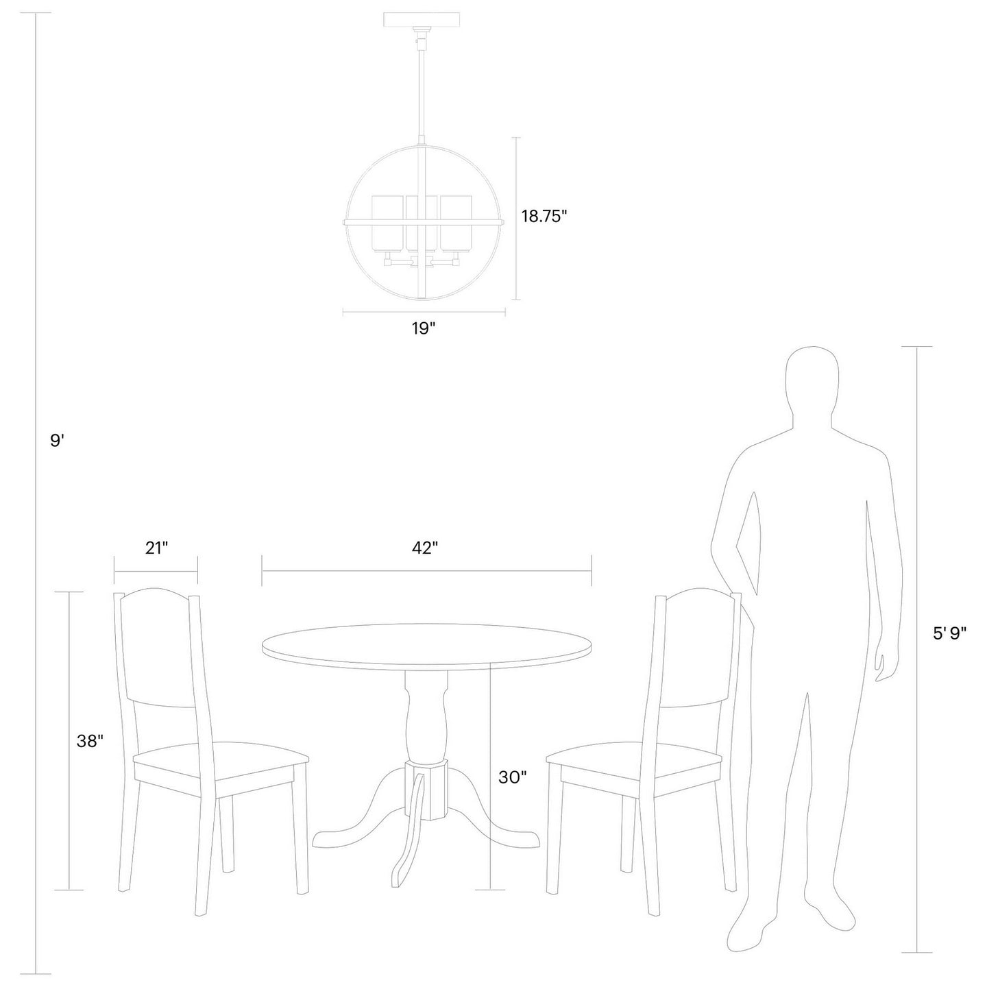 Generation Lighting - 3124603EN3-112 - Three Light Chandelier - Alturas - Midnight Black
