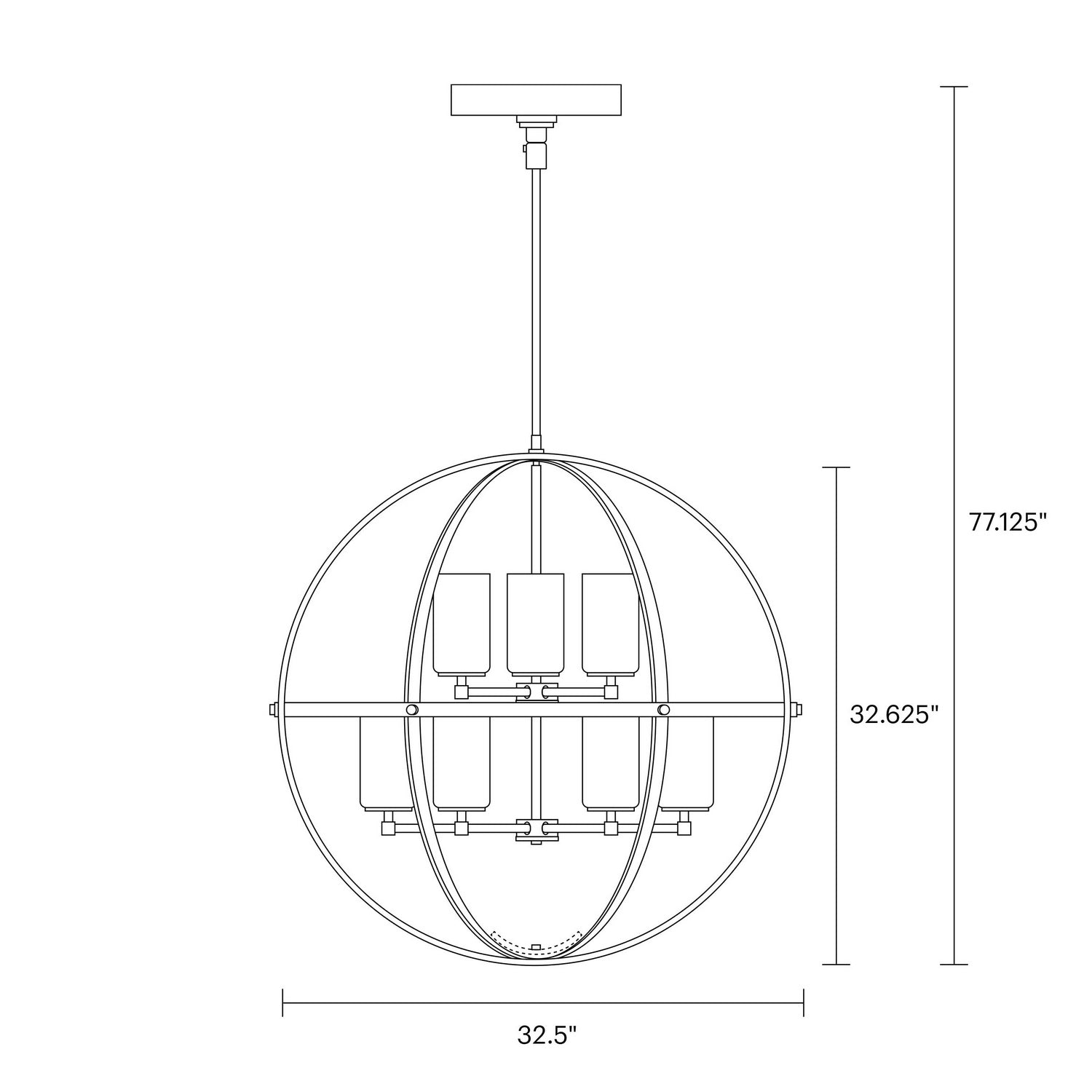 Generation Lighting. - 3124609-112 - Nine Light Chandelier - Alturas - Midnight Black