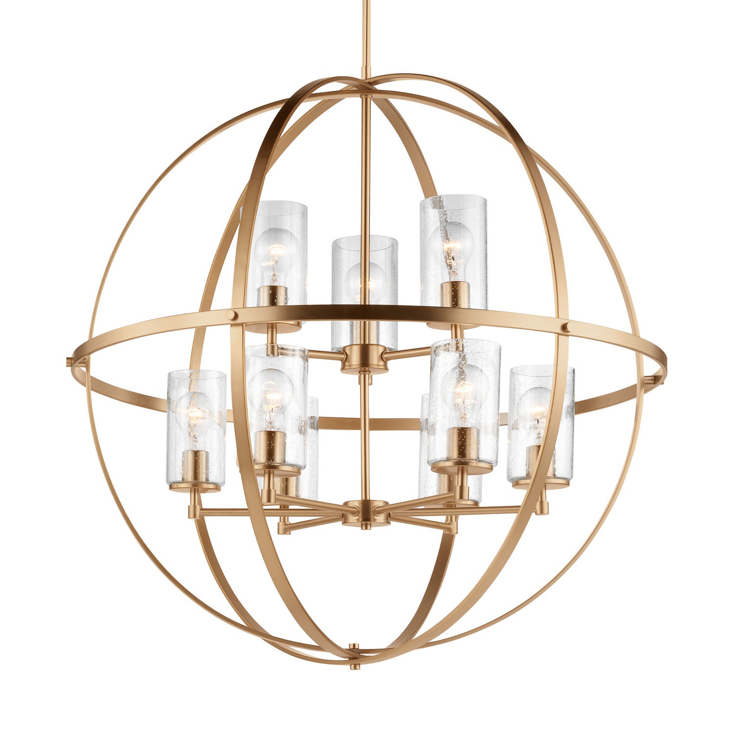 Generation Lighting. - 3124679-848 - Nine Light Chandelier - Alturas - Satin Brass