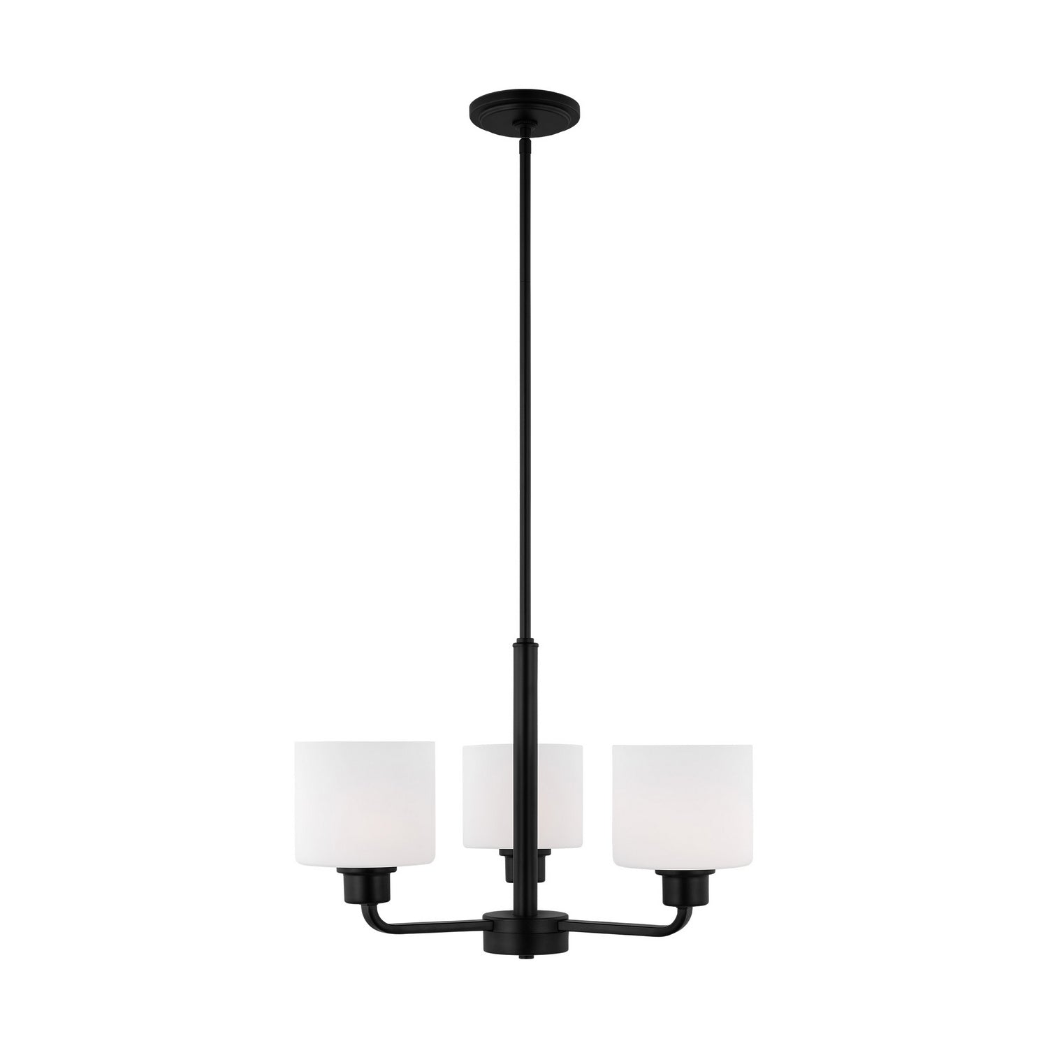 Generation Lighting. - 3128803-112 - Three Light Chandelier - Canfield - Midnight Black