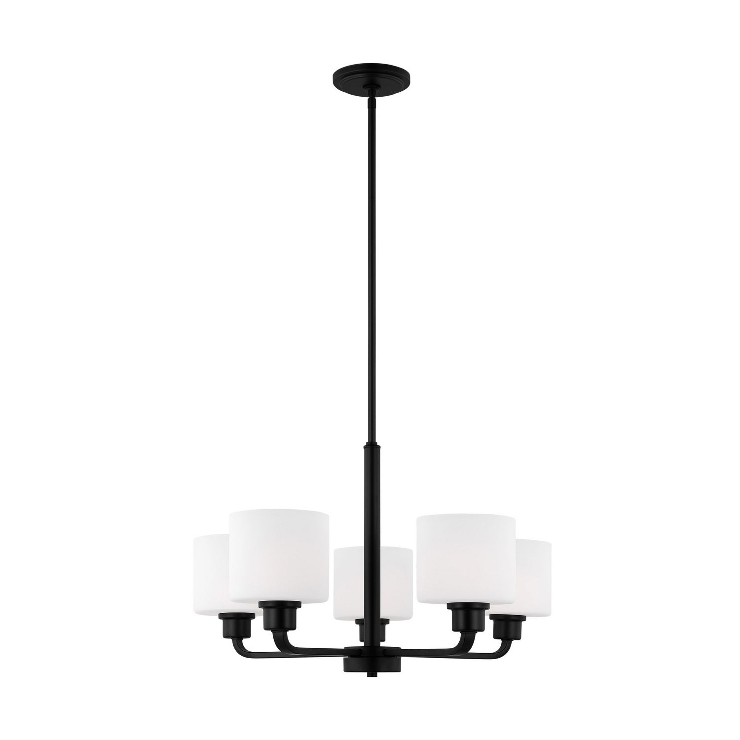 Generation Lighting. - 3128805-112 - Five Light Chandelier - Canfield - Midnight Black