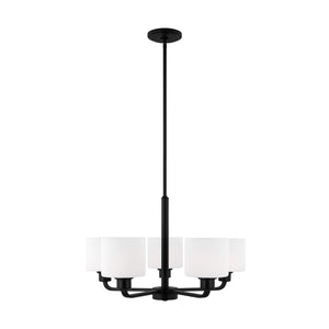 Generation Lighting. - 3128805-112 - Five Light Chandelier - Canfield - Midnight Black