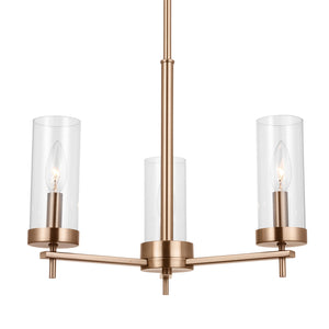 Visual Comfort Studio - 3190303-848 - Three Light Chandelier - Zire - Satin Brass