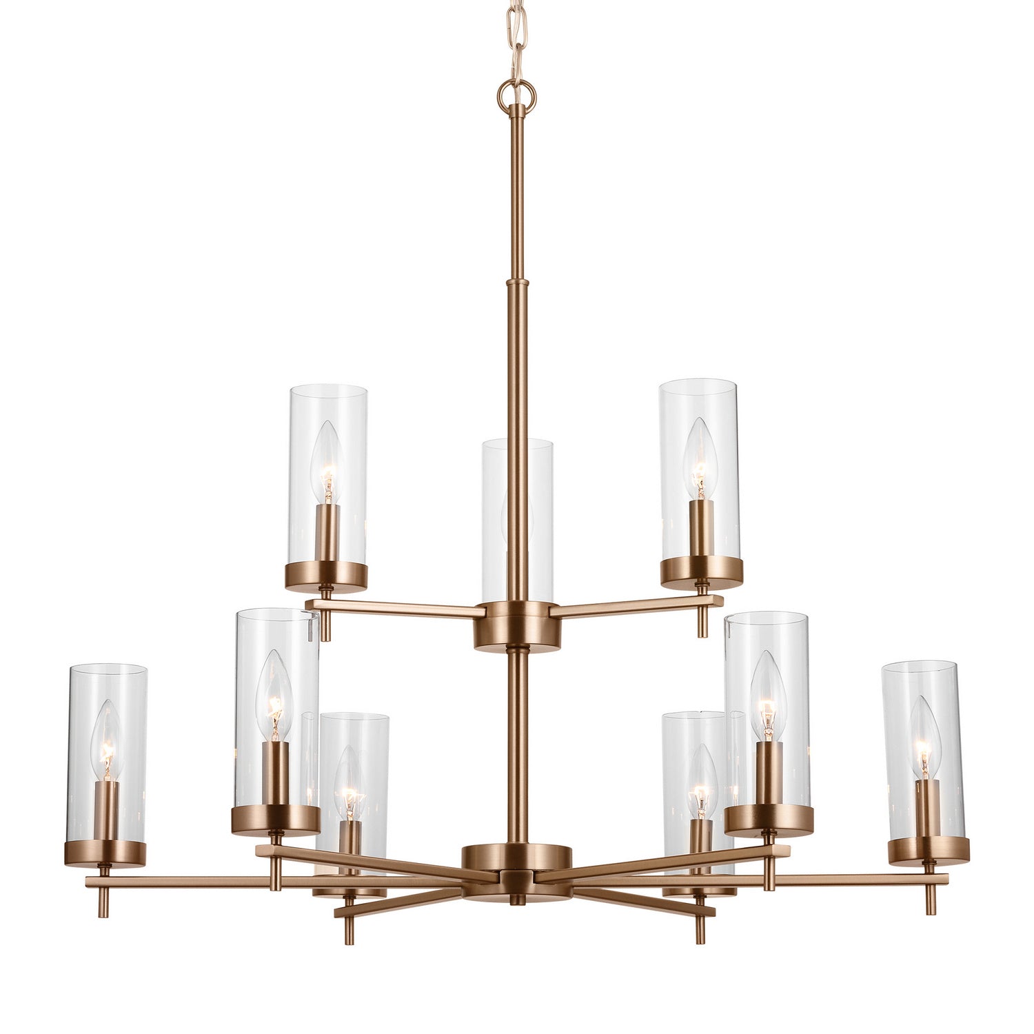 Visual Comfort Studio - 3190309EN-848 - Nine Light Chandelier - Zire - Satin Brass