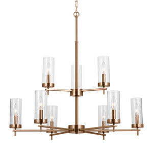 Visual Comfort Studio - 3190309EN-848 - Nine Light Chandelier - Zire - Satin Brass