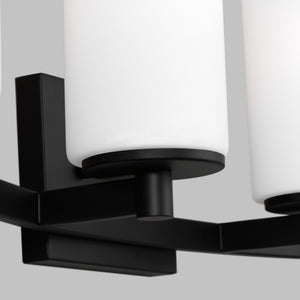 Generation Lighting. - 4439104-112 - Four Light Wall / Bath - Hettinger - Midnight Black