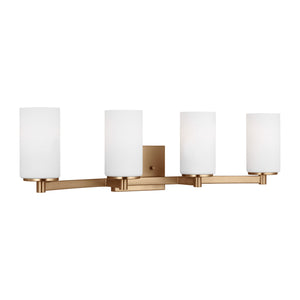 Generation Lighting. - 4439104EN3-848 - Four Light Wall / Bath - Hettinger - Satin Brass