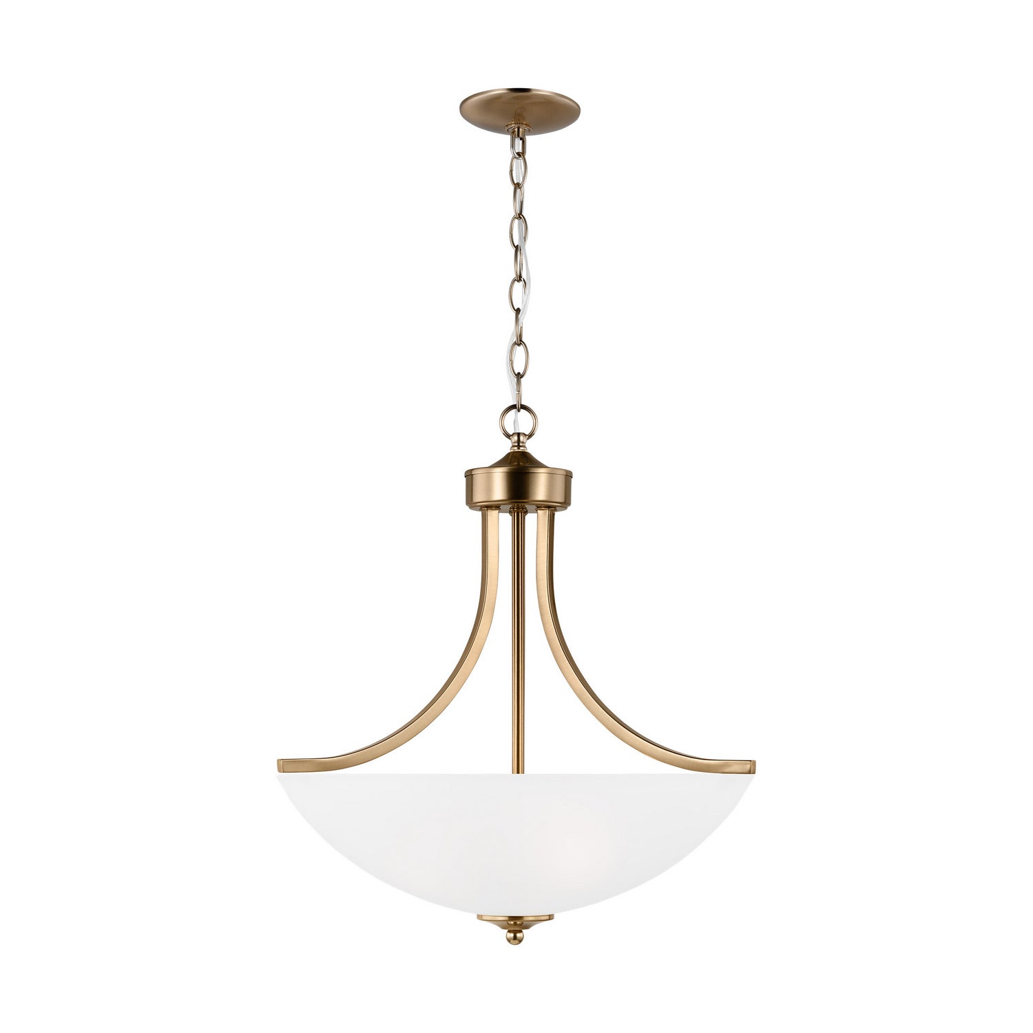 Generation Lighting. - 6616503-848 - Three Light Pendant - Geary - Satin Brass