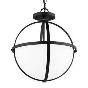 Generation Lighting. - 6624603-112 - Three Light Pendant - Alturas - Midnight Black