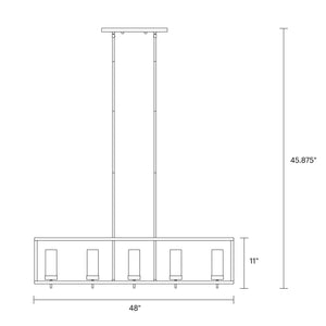 Visual Comfort Studio - 6690305-848 - Five Light Island Pendant - Zire - Satin Brass