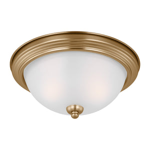 Generation Lighting. - 77064-848 - Two Light Flush Mount - Geary - Satin Brass