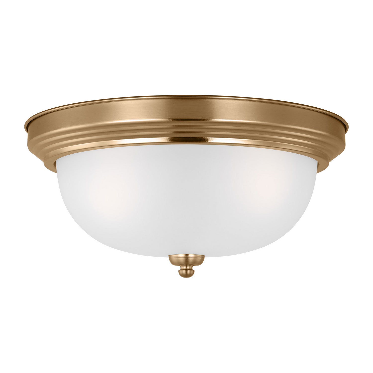 Generation Lighting. - 77065-848 - Three Light Flush Mount - Geary - Satin Brass