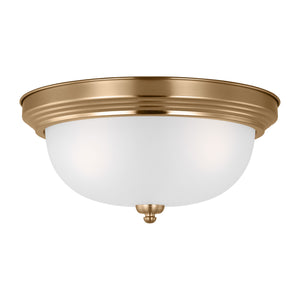 Generation Lighting. - 77065EN3-848 - Three Light Flush Mount - Geary - Satin Brass