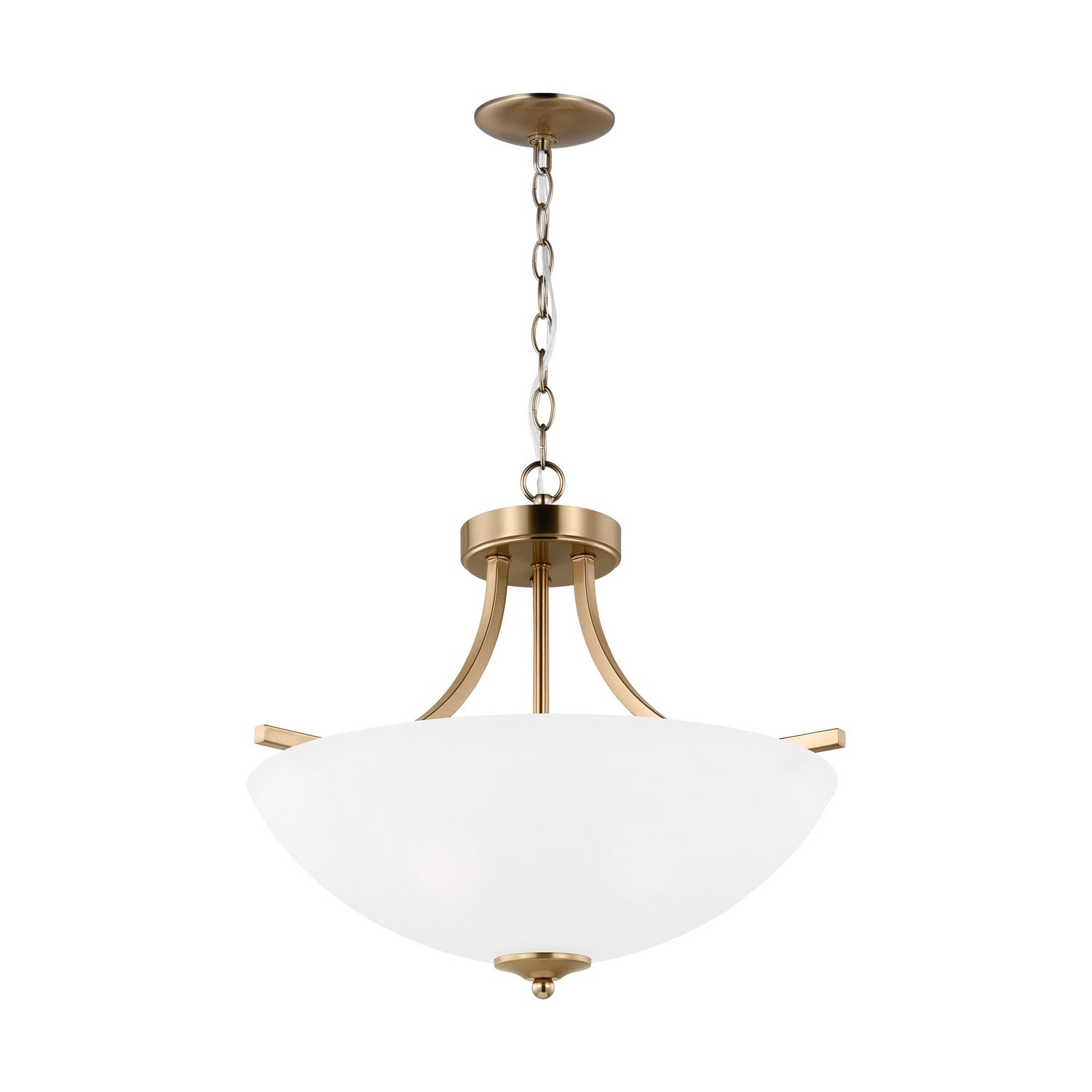 Generation Lighting. - 7716503-848 - Three Light Semi-Flush Convertible Pendant - Geary - Satin Brass