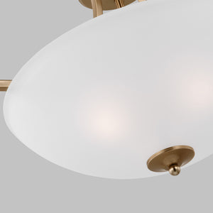 Generation Lighting. - 7716503-848 - Three Light Semi-Flush Convertible Pendant - Geary - Satin Brass