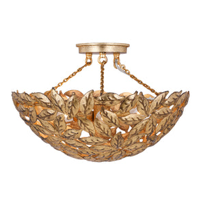 Visual Comfort Studio - AF1173ADB - Three Light Semi Flush Mount - Kelan - Antique Gild