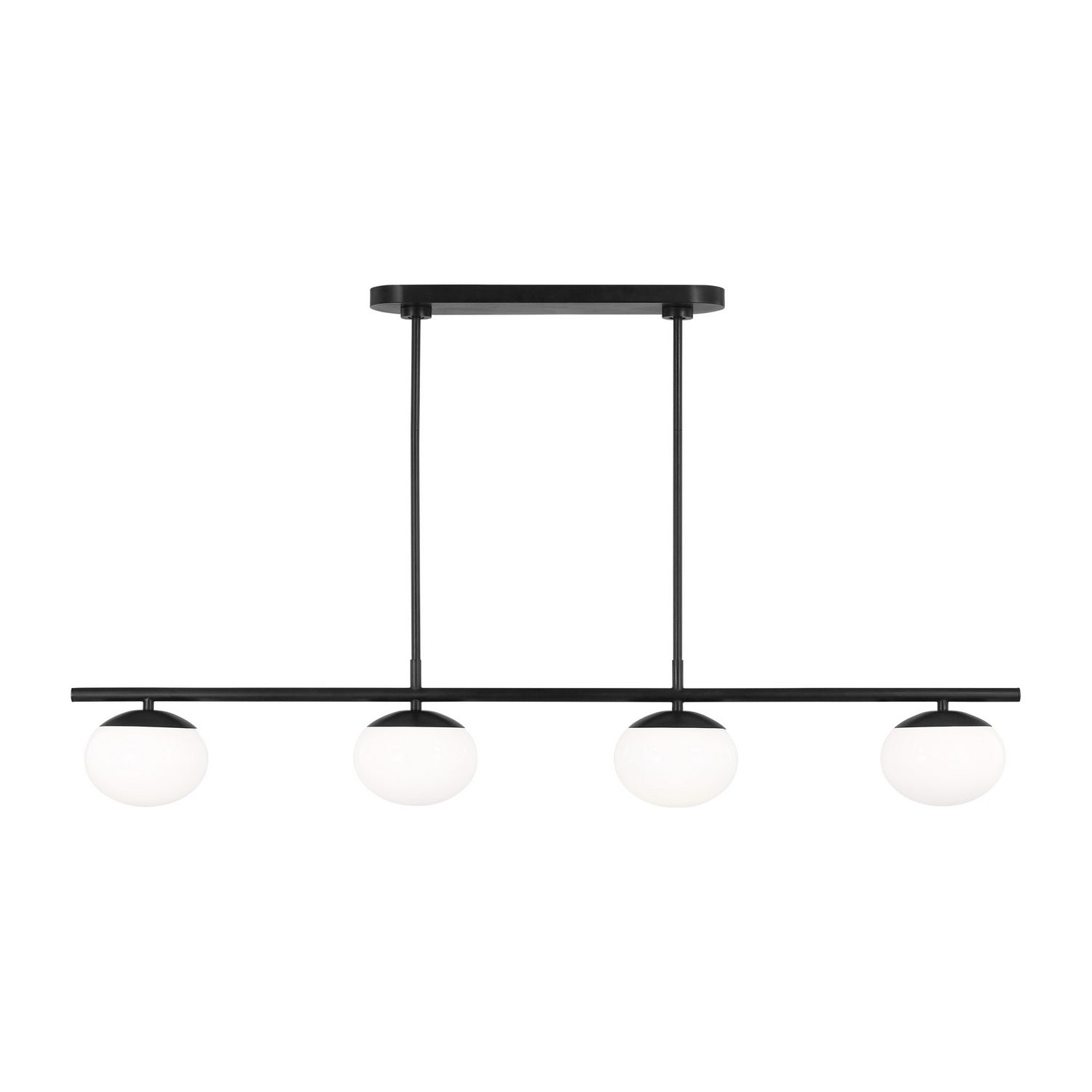 Visual Comfort Studio - EC1264AI - Four Light Linear Chandelier - Lune - Aged Iron