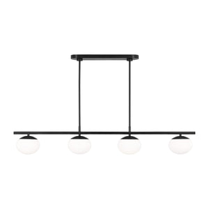 Visual Comfort Studio - EC1264AI - Four Light Linear Chandelier - Lune - Aged Iron