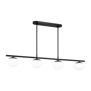 Visual Comfort Studio - EC1264AI - Four Light Linear Chandelier - Lune - Aged Iron