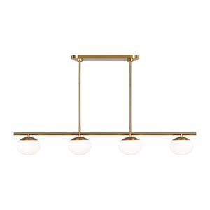 Visual Comfort Studio - EC1264BBS - Four Light Linear Chandelier - Lune - Burnished Brass