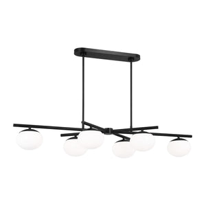 Visual Comfort Studio - EC1276AI - Six Light Linear Chandelier - Lune - Aged Iron