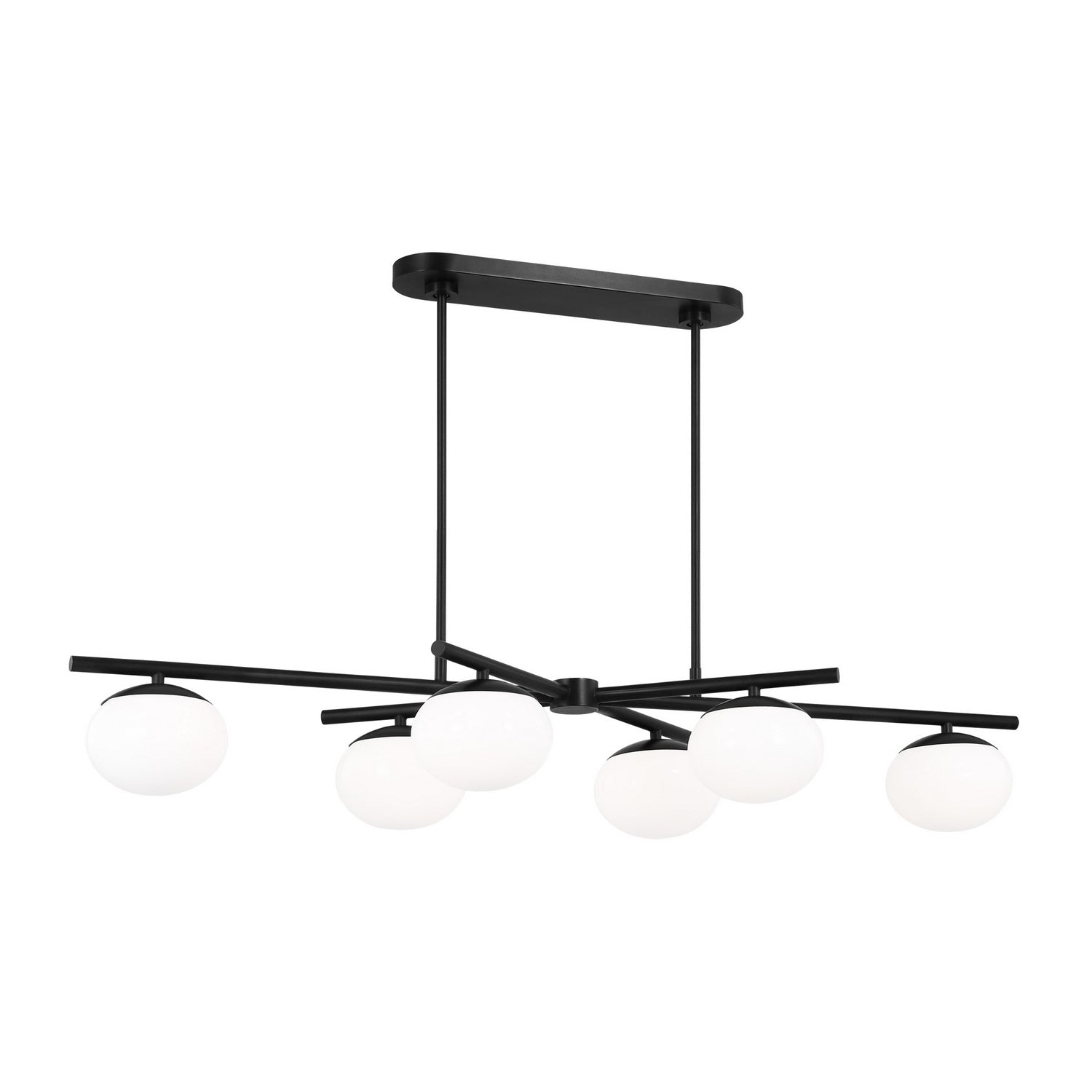 Visual Comfort Studio - EC1276AI - Six Light Linear Chandelier - Lune - Aged Iron