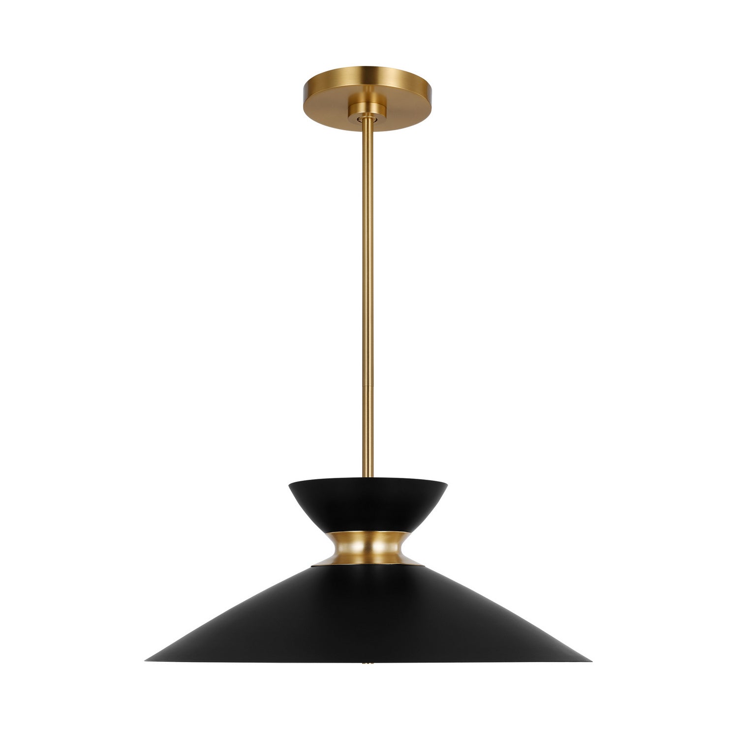 Visual Comfort Studio - EP1231MBKBBS - One Light Pendant - Heath - Midnight Black and Burnished Brass