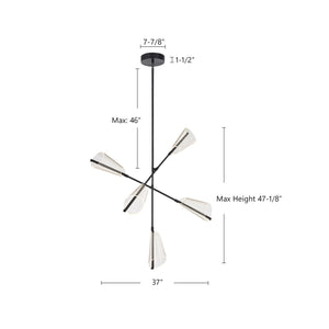Kuzco Lighting - CH62737-BK/LG - LED Chandelier - Mulberry - Black/Light Guide