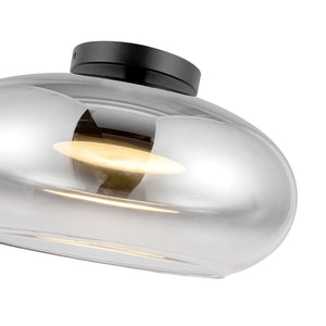 Kuzco Lighting - SF62014-BK/CH - LED Semi-Flush Mount - Trinity - Black/Chrome