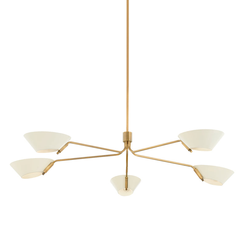 Troy Lighting - F8163-PBR/SSD - Five Light Chandelier - Sacramento - Patina Brass And Soft Sand