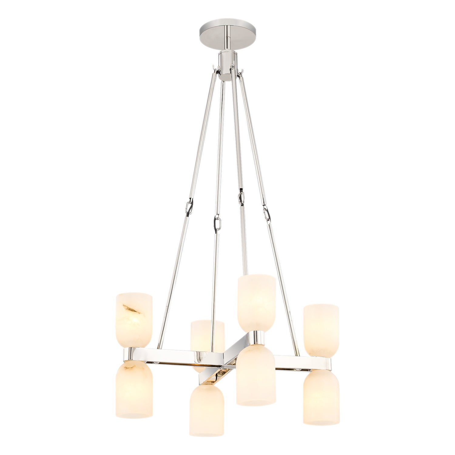 Alora - CH338822PNAR - Eight Light Chandelier - Lucian - Polished Nickel/Alabaster