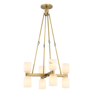 Alora - CH338822VBAR - Eight Light Chandelier - Lucian - Vintage Brass/Alabaster