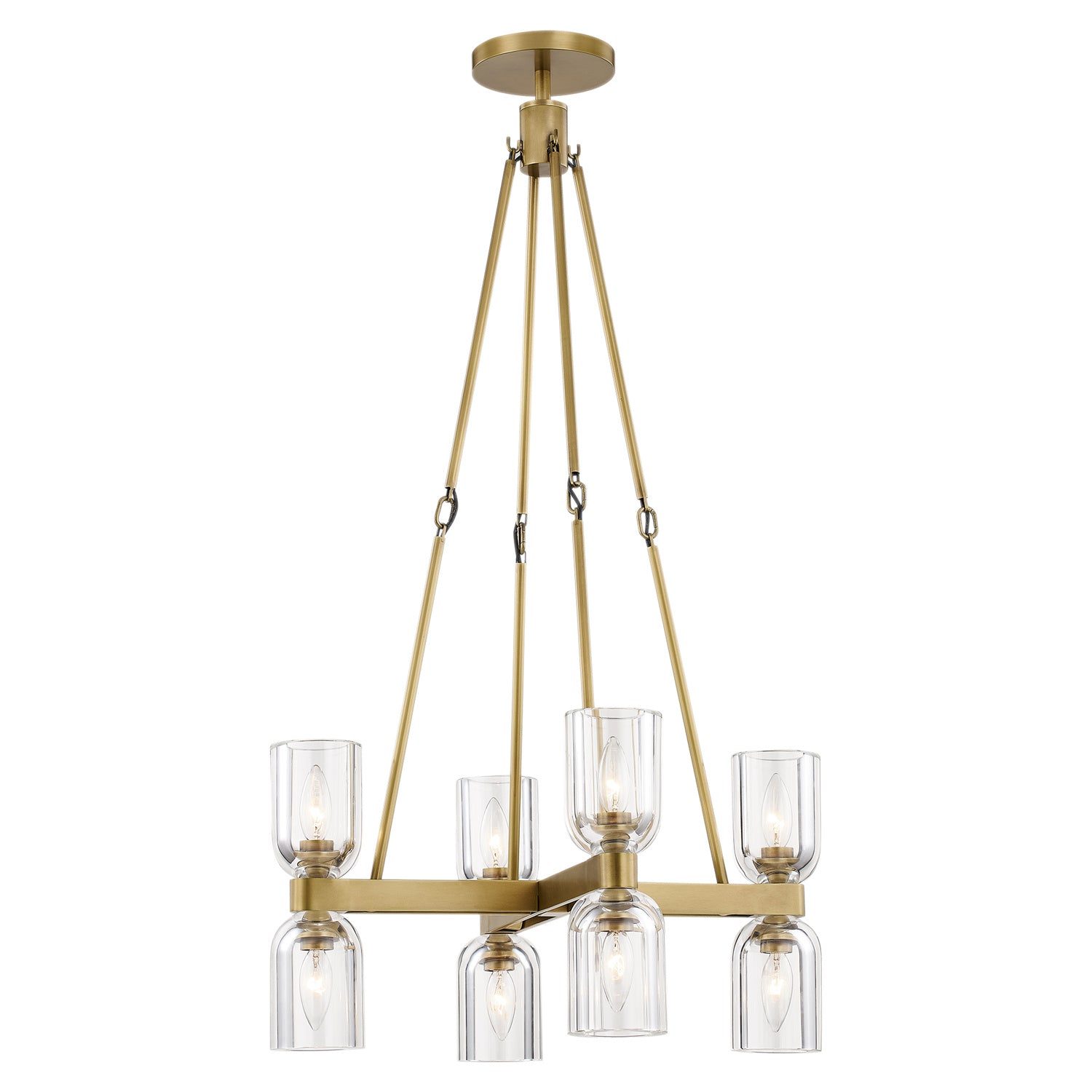 Alora - CH338822VBCC - Eight Light Chandelier - Lucian - Clear Crystal/Vintage Brass